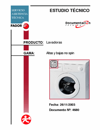 FAGOR 2003 Series Service manual to Fagor and Edesa machines